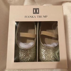 Gold/Sliver Ivanka Trump dressy baby shoes.